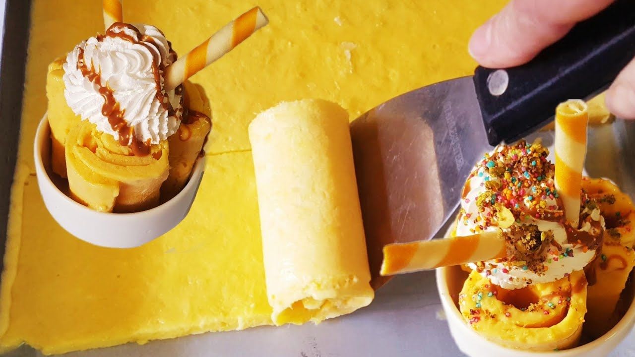 Ice Cream Roll With Mango