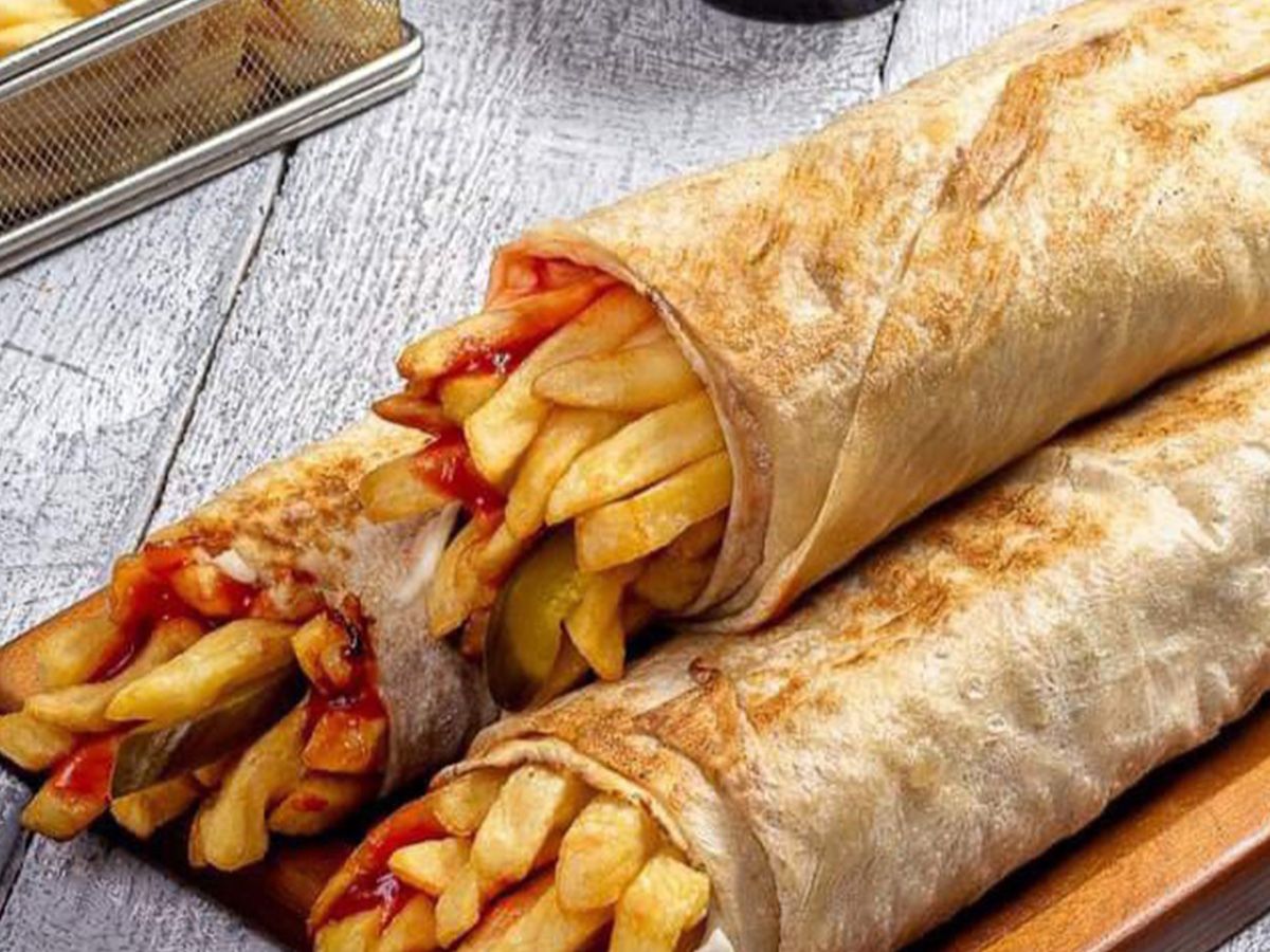 Fries Roll With Ketchup And Mayonnaise