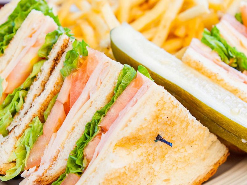 Fried Roumi Cheese With French Fries Sandwich