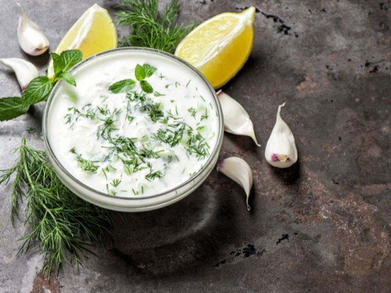 Yogurt With Mint And Cucumber Salad
