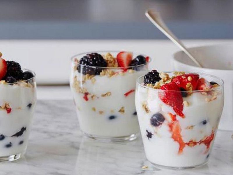 Yogurt With Fruit Pieces Juice