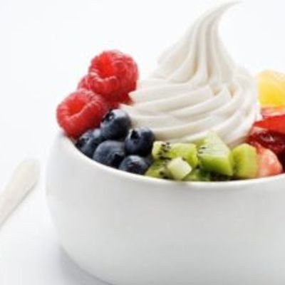 Yogurt With Fruits And Honey And Ice Cream