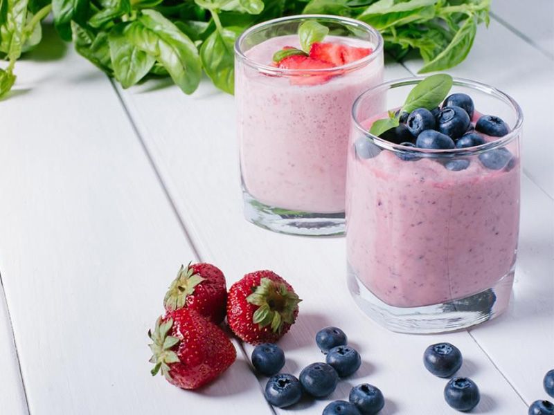 Yogurt With Fruits Pieces And Honey