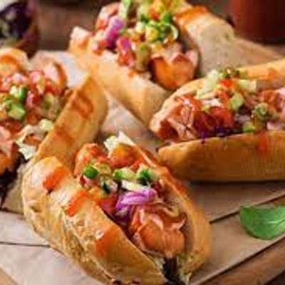 Omelette With Oriental Sausage Sandwich