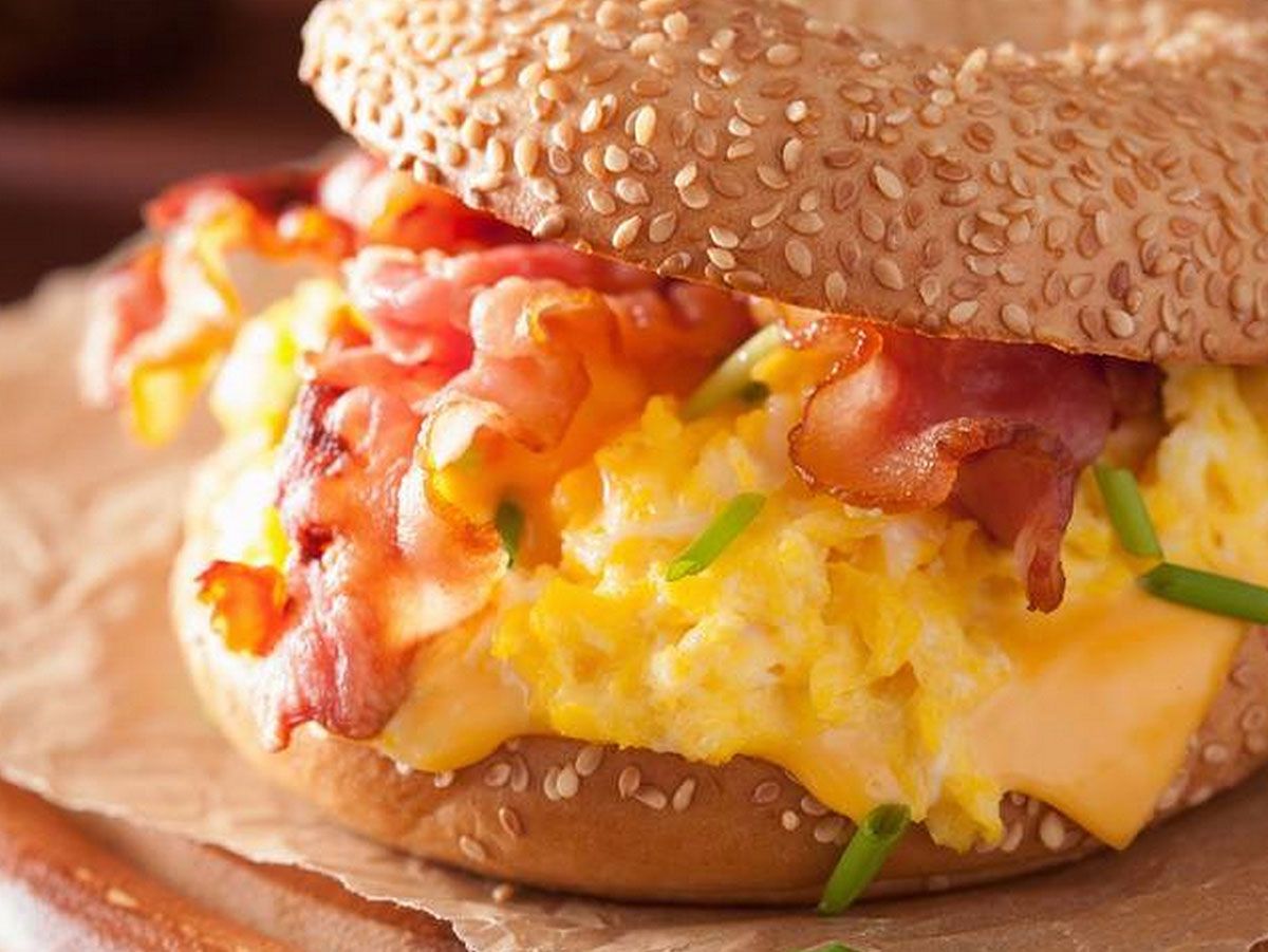 Pastrami omelette sandwich