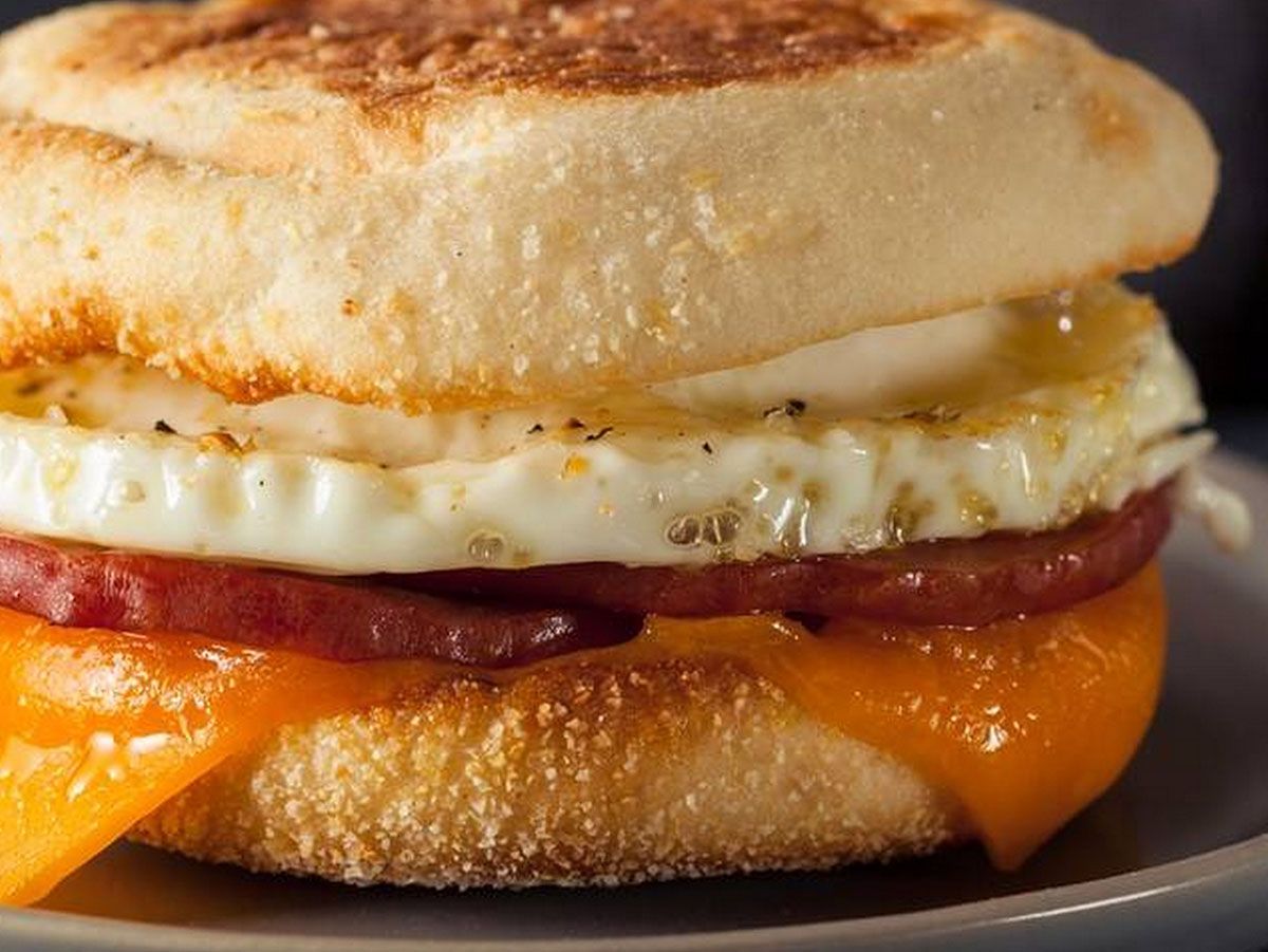 pastrami and cheddar Omelette sandwich