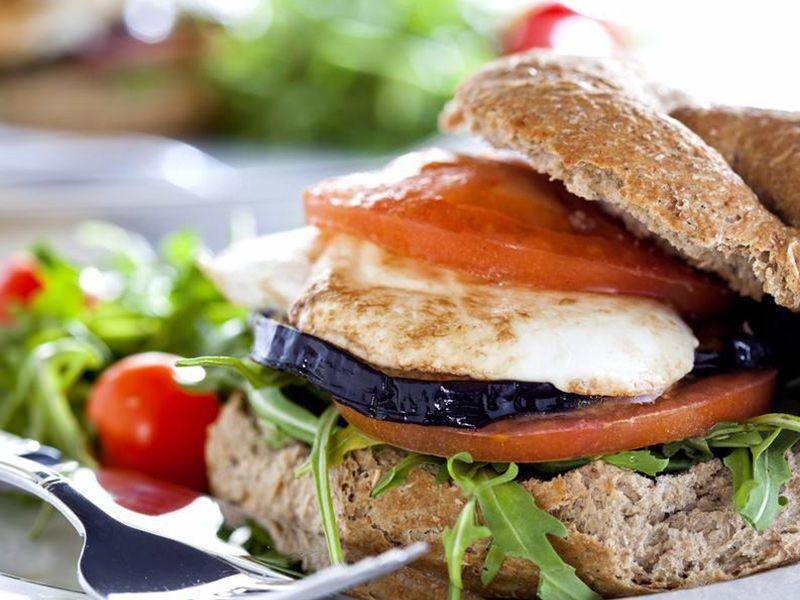Eggplant With Vinegar And Garlic Sandwich