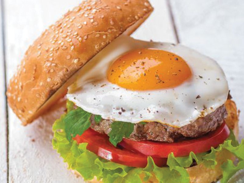 Burger With Eggs Sandwich