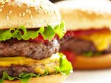 Double burger sandwich with fries and 1 Pepsi