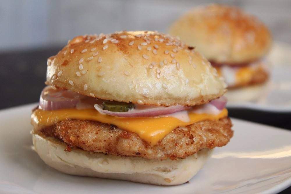 Chicken Burger With Cheese Sandwich