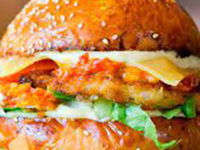 Cheese Chicken Burger Petit Pain Sandwich