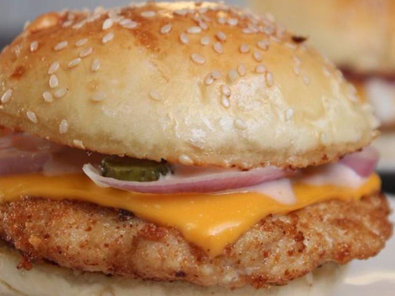 Chicken Burger With Cheese Sandwich