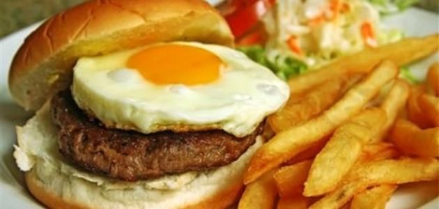 Beef Burger With Eggs Sandwich