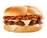 Double Burger With Mushroom And Mozzarella Cheese Sandwich