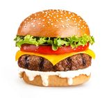 Beef Burger With Cheese Sandwich