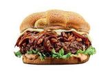 Jumbo Burger With Mushroom And Barbecue Sauce Sandwich