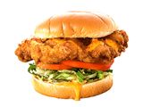 Crispy Chicken Burger With Cheddar Cheese Sauce Sandwich