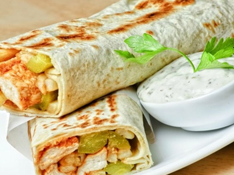 Saj Bread Potatoes Sandwich