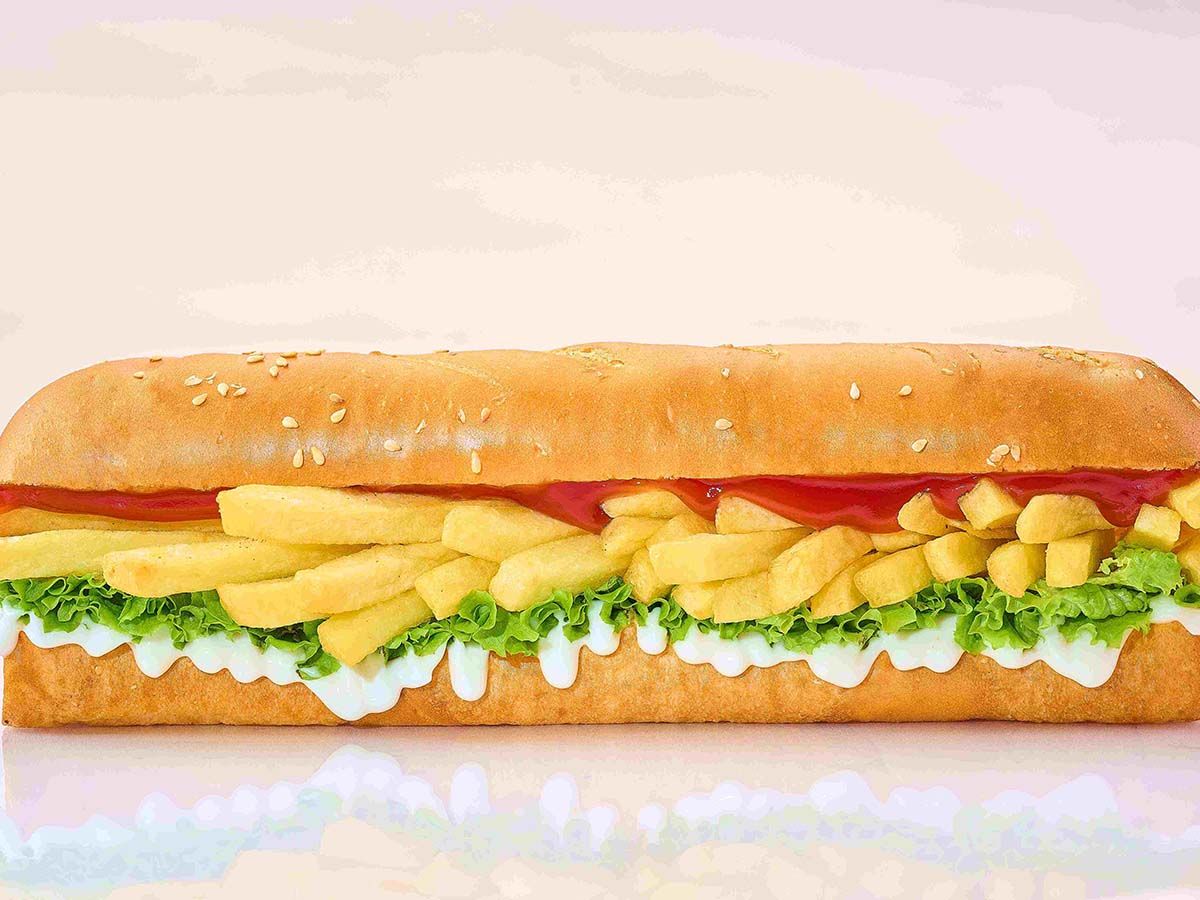 Fries potatoes sandwich