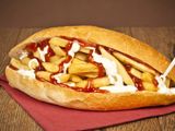 French Fries With Ketchup And Mayonnaise Sandwich