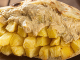 French Fries With Baba Ghannoug Sandwich