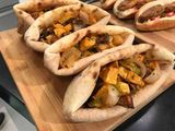 French Fries With Eggplant Sandwich