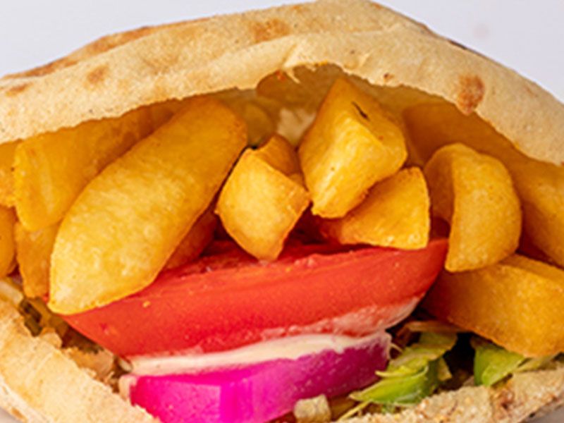 French Fries With Eggs Sandwich