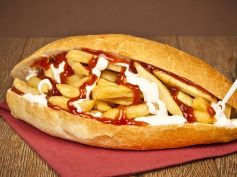 French Fries With Cheese Sandwich