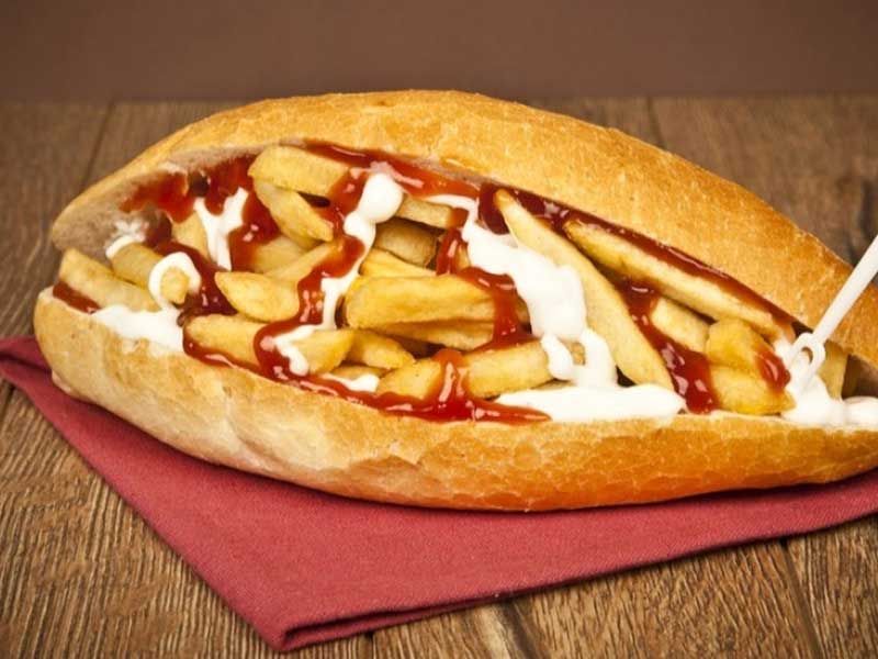 French Fries With Ketchup Sandwich