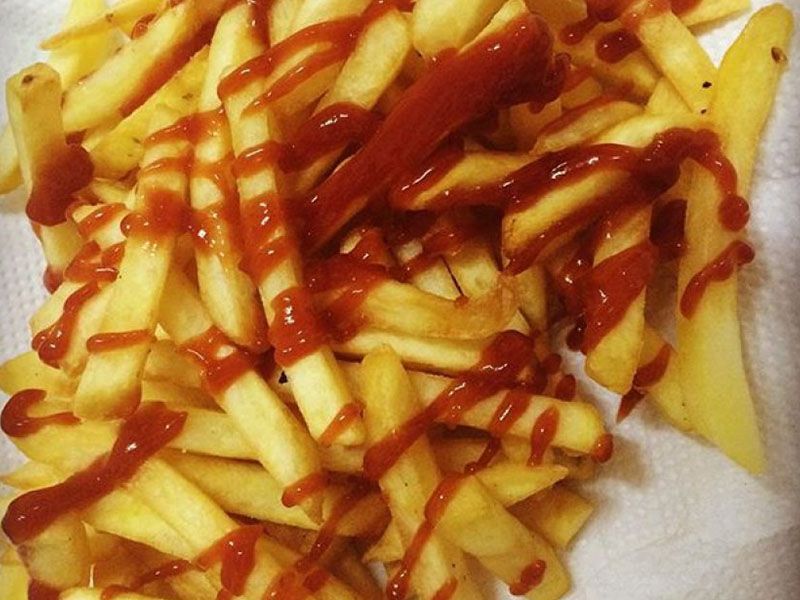 French Fries With Ketchup Sandwich