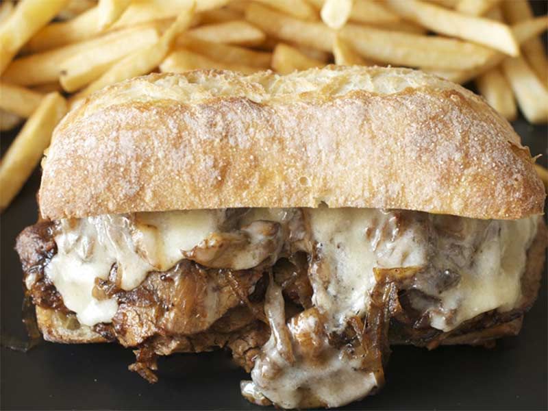 French Fries With Minced Meat Sandwich