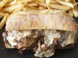 French Fries With Minced Meat Sandwich