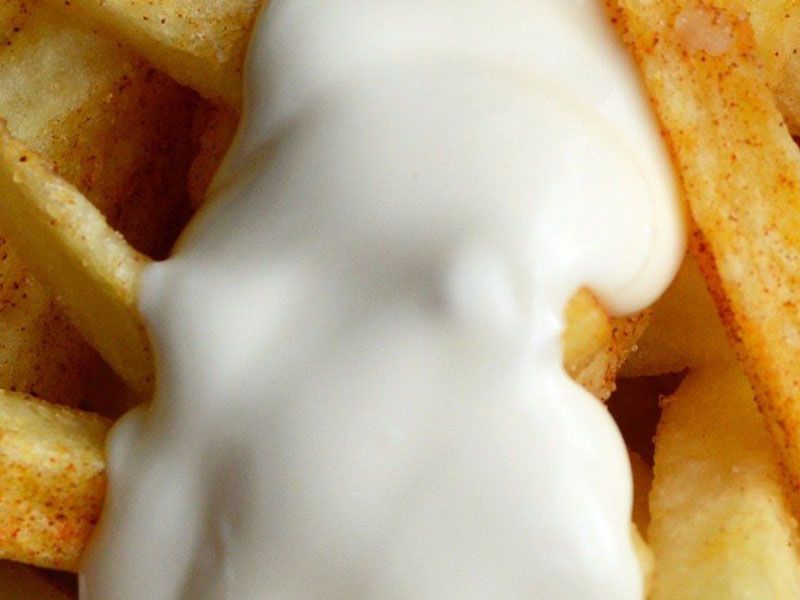 French Fries With Mayonnaise Sandwich