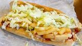 French Fries With Fried Eggs Sandwich