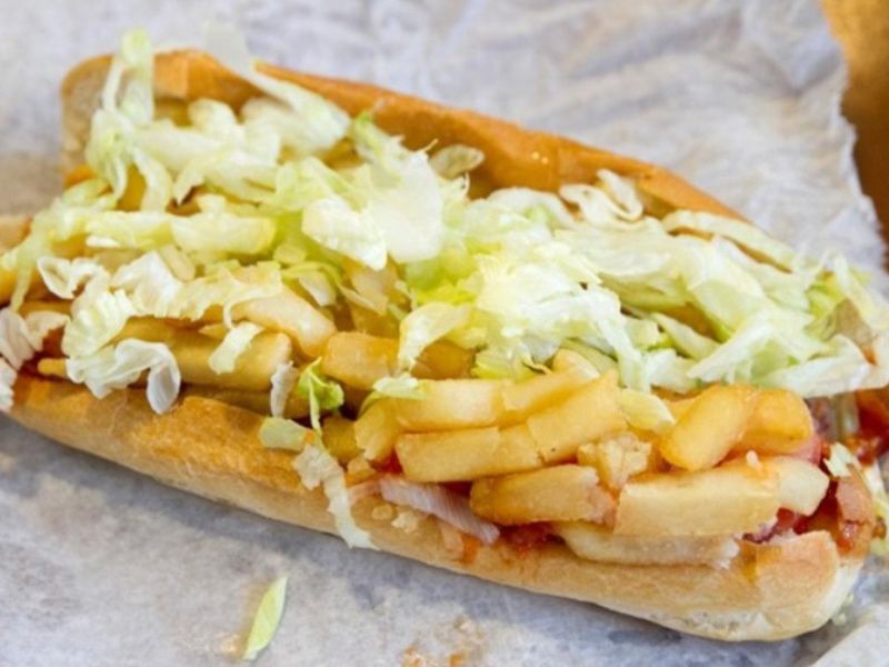 French Fries With Boiled Eggs Sandwich