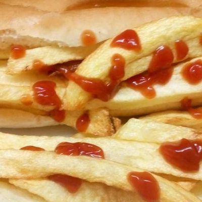 French Fries With Ketchup Sandwich