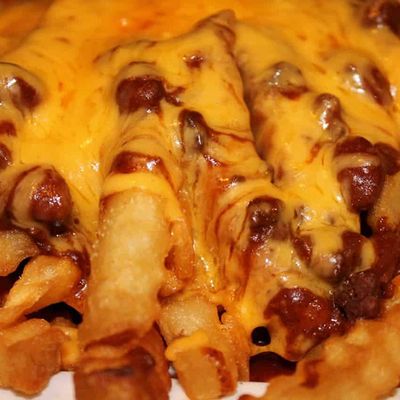 French fries sandwich with cheese