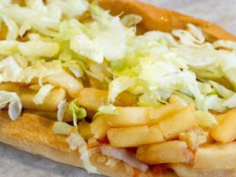 French Fries With Eggs Sandwich