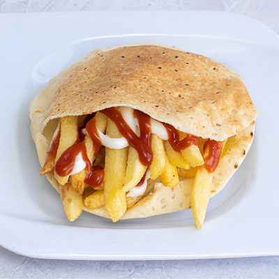 Potato Sandwich With Ketchup And Mayonnaise
