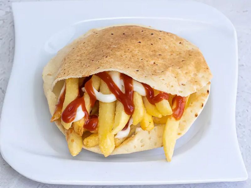 French Fries With Mayonnaise Sandwich