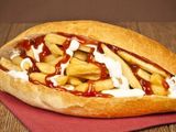 French Fries With Ketchup And Mayonnaise Sandwich