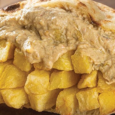 Potatoes with baba sandwich