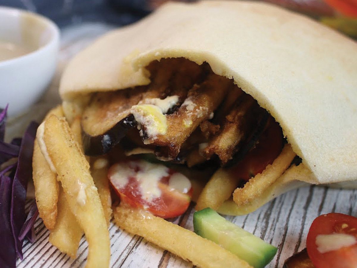 Potatoes Eggplant sandwich
