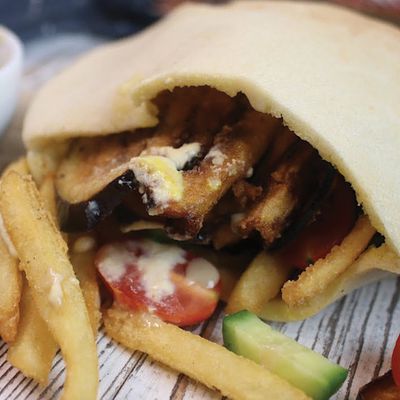 Potatoes Eggplant sandwich