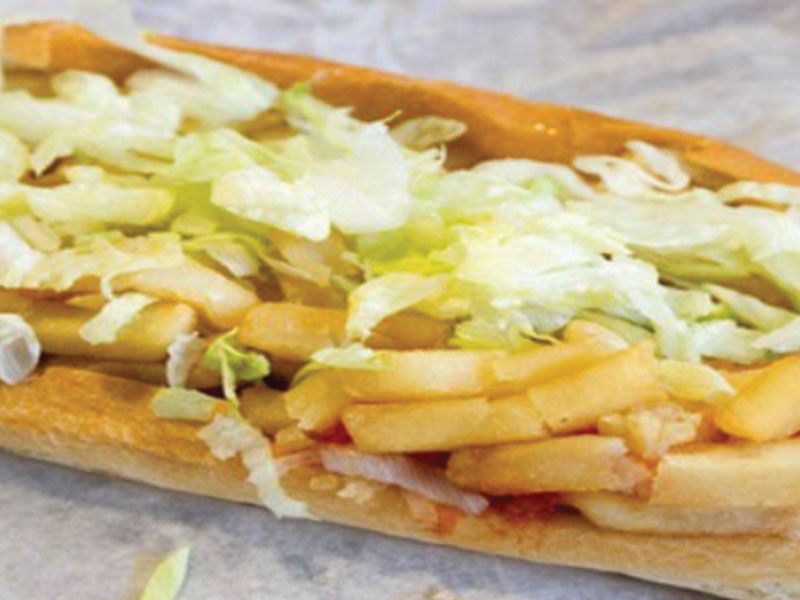 French Fries With Mozzarella Sandwich