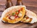 omelette with pastrami sandwich