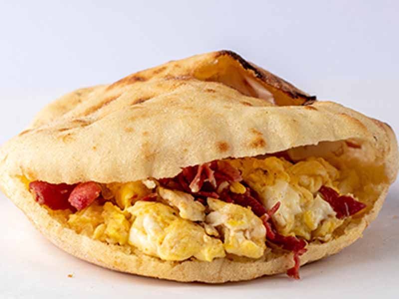 Baladi Eggs With Pastrami Sandwich