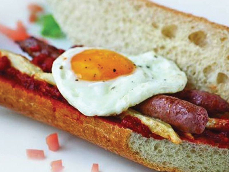 Sausage Eggs Sandwich