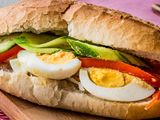 boiled eggs with butter sandwich