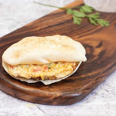 Egg sandwich with feta cheese